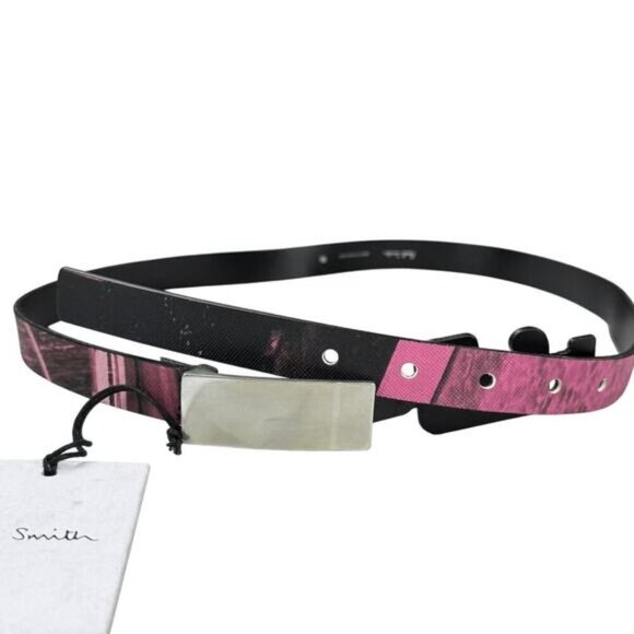 NWT PAUL SMITH Women's Cow Leather Pattern Belt Size Medium 80 CM / 31.5" Inches - Picture 2 of 10